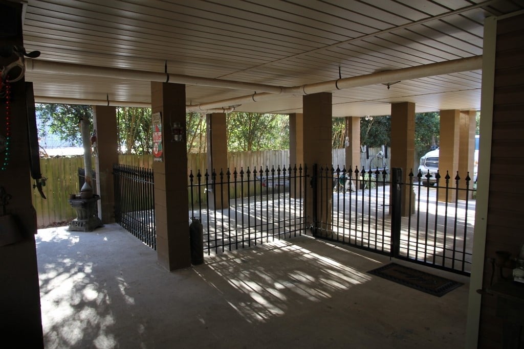 Iron Fence Used in a Parking Area for Golf Cart and Motorcycle Security