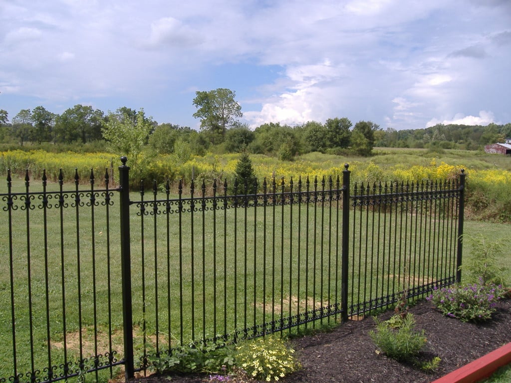 5ft Wrought Iron Fence with Add-on Butterfly Decorations