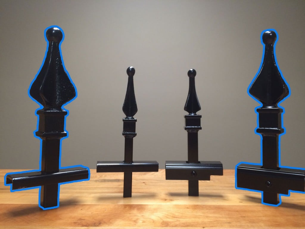 Signature Grade Iron (Left) and Aluminum (Right) Sample Pieces Highlighted in Blue