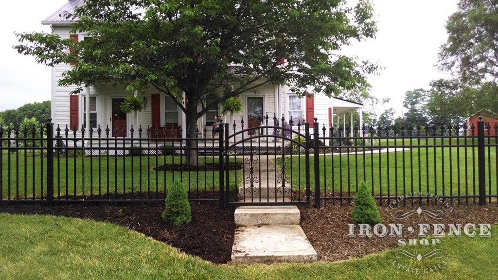 4ft Tall Signature Grade Aluminum Fence with an Arched Gate