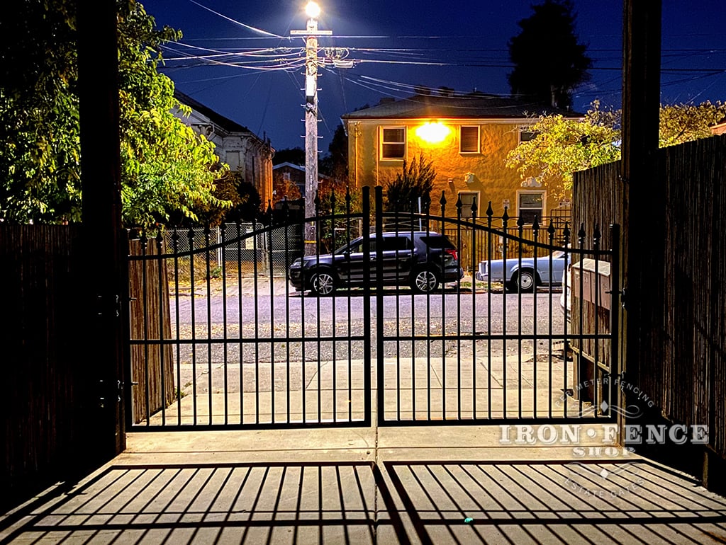 12ft Wide Infinity Aluminum Driveway Gate in Classic Style and a 5ft arching to 6ft Height