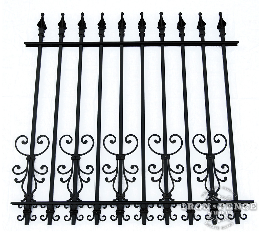 4 Foot Tall Classic Style Signature Grade Wrought Iron Fence with Cape Cod and Butterfly Add-on Decorations Acting as a Puppy Picket Dog Barrier