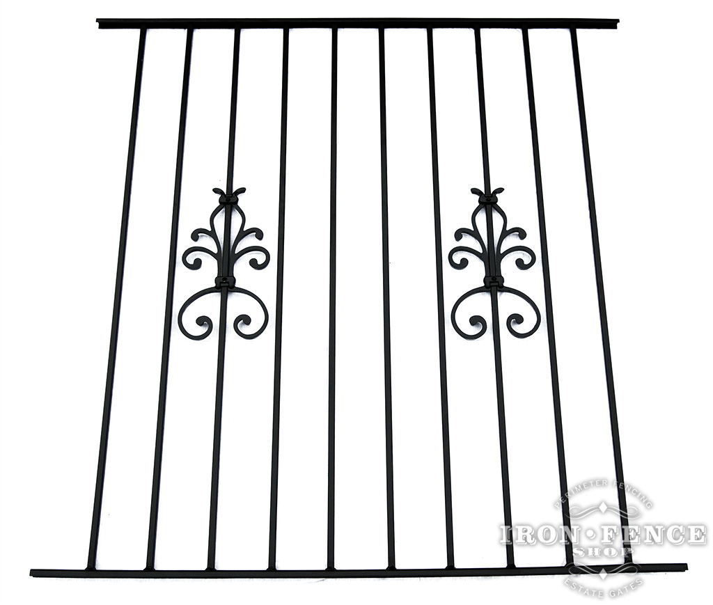 50in Tall Wrought Iron Pool Fence in Traditional Grade with Cape Cod Decorations 