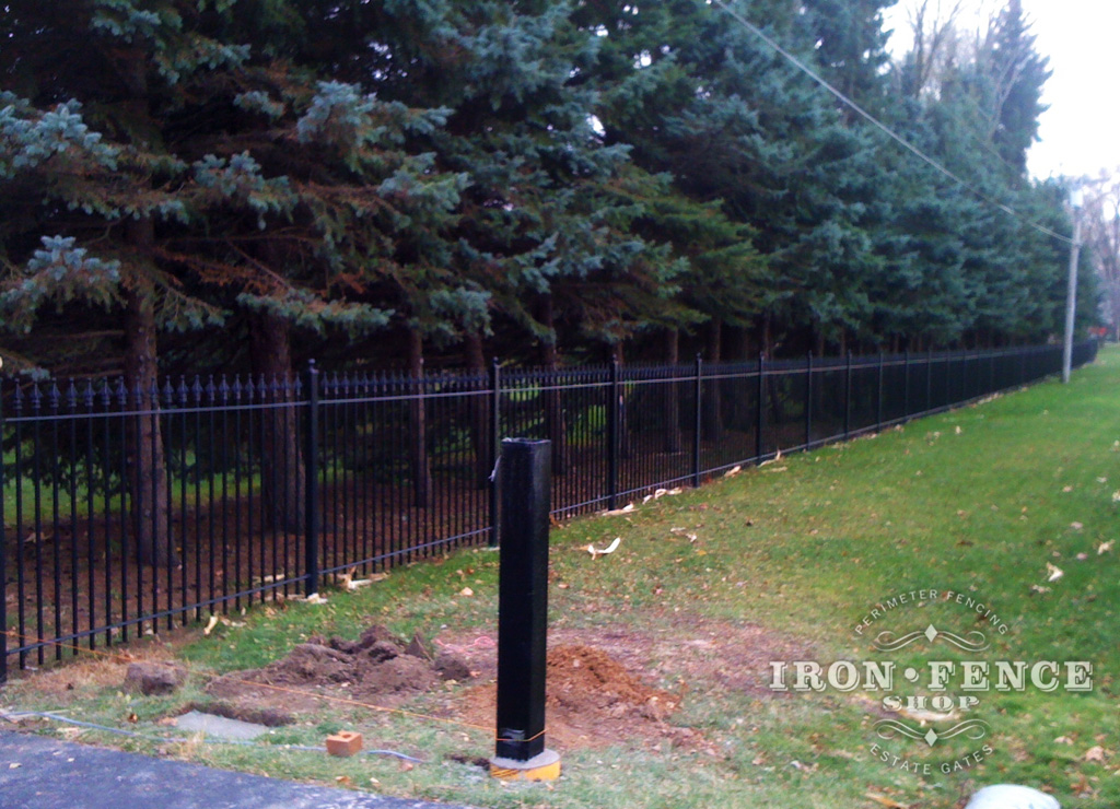 5ft Tall Signature Grade Iron Fence During Installation (Style #1: Classic)