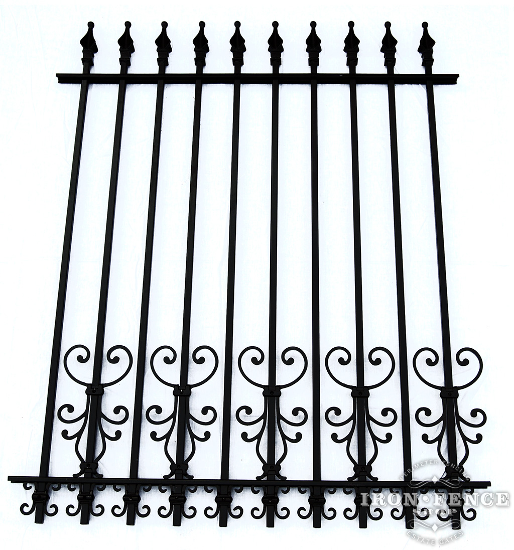 5 Foot Tall Classic Style Signature Grade Wrought Iron Fence with Cape Cod and Butterfly Add-on Decorations Acting as a Puppy Picket Dog Barrier