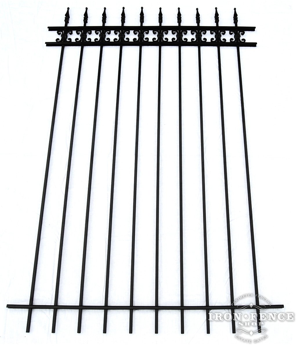 6ft Tall Classic Style Wrought Iron Fence in Traditional Grade with Butterfly Add-On Decorations