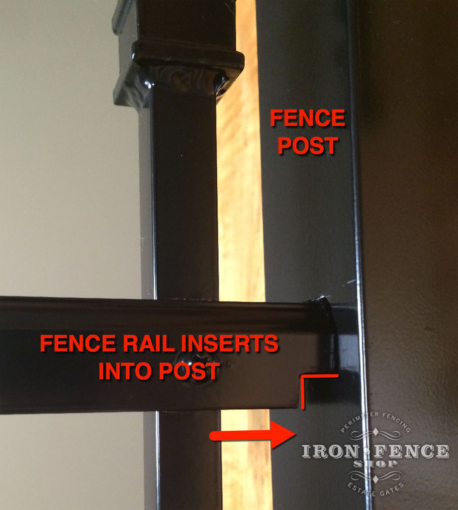 Aluminum Fence Panel Installation into Fence Post