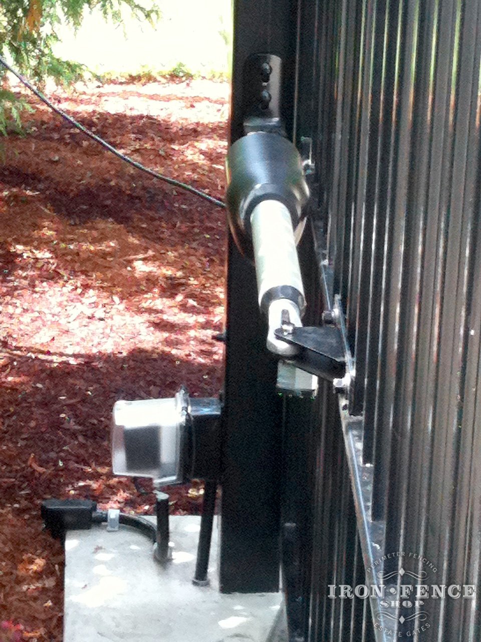 GTO PRO Automatic Gate Opener Motor Installed on an Iron Driveway Gate