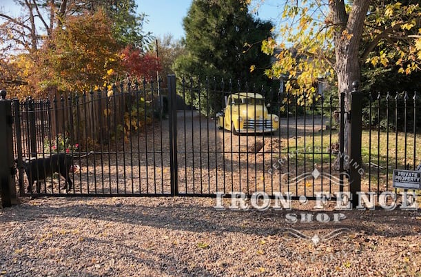 16ft Wide Stronghold Iron Arched Gate in 5ft Arching to 6ft Height