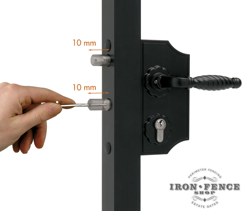 Locinox Handle Operated and Key Lockable Latch (Inboard Gate Frame Installation Shown)