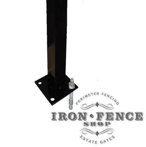 Steel Fence Post with Welded Flange for Surface Installation