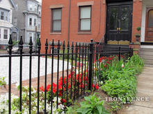 3ft Tall Traditional Grade Iron Fence Installed Between Two Entryway Sidewalks (Style #1: Classic)