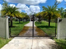 Custom Scroll Top Driveway Gate Design in Stronghold Iron Signature Grade